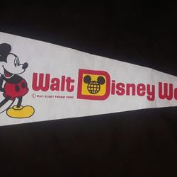 Vintage 80's Walt Disney World Pennant 