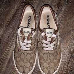 COACH Women's Brown and White Trainers