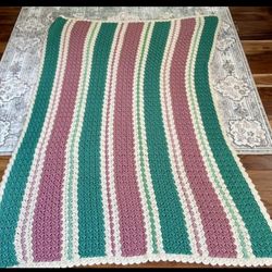 Vintage Handmade Crocheted Afghan
