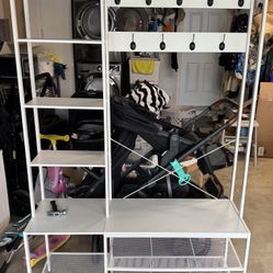 Aheaplus Hall Tree with Storage Bench, Coat Rack 