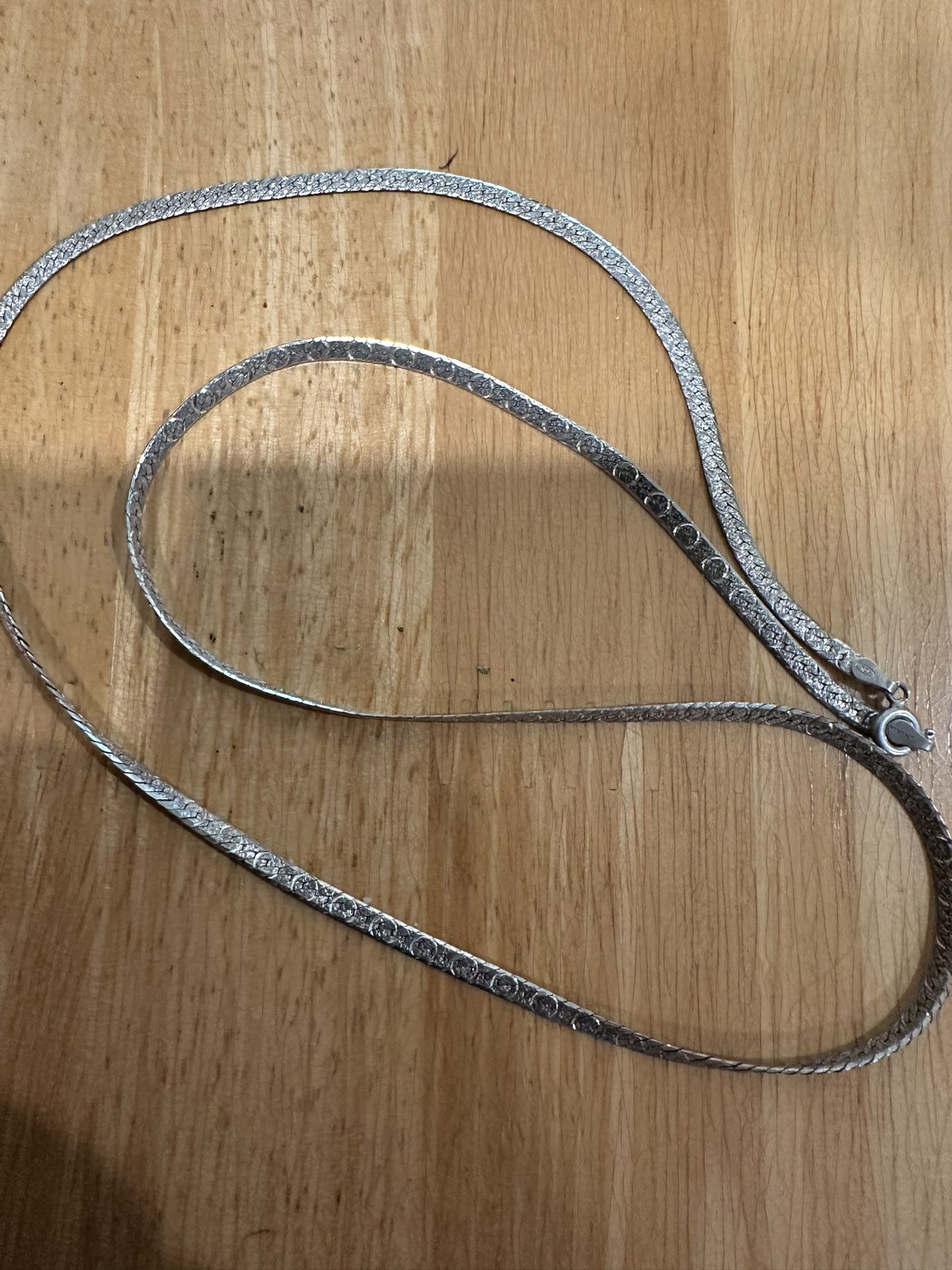 SILVER 925 HERRINGBONE NECKLACE