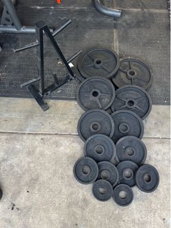 Olympic weights 255lbs total plus weight tree