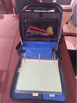Three ring binder inside carry case
