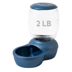 Petmate Replendish Gravity Feeder W/Microban, Pearl Peacock Blue, 2 LB, Made in USA