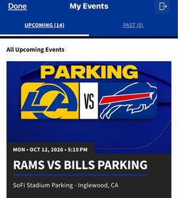 RAMS VS Bills   Parking PASS Next to COSM $75
