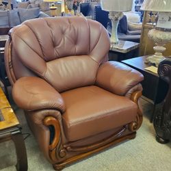 Brown Leather Vintage Chair New