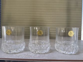 3 genuine crystal drinking glasses