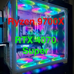 High End Gaming Streaming PC Ryzen 9700X RTX 4070 Super