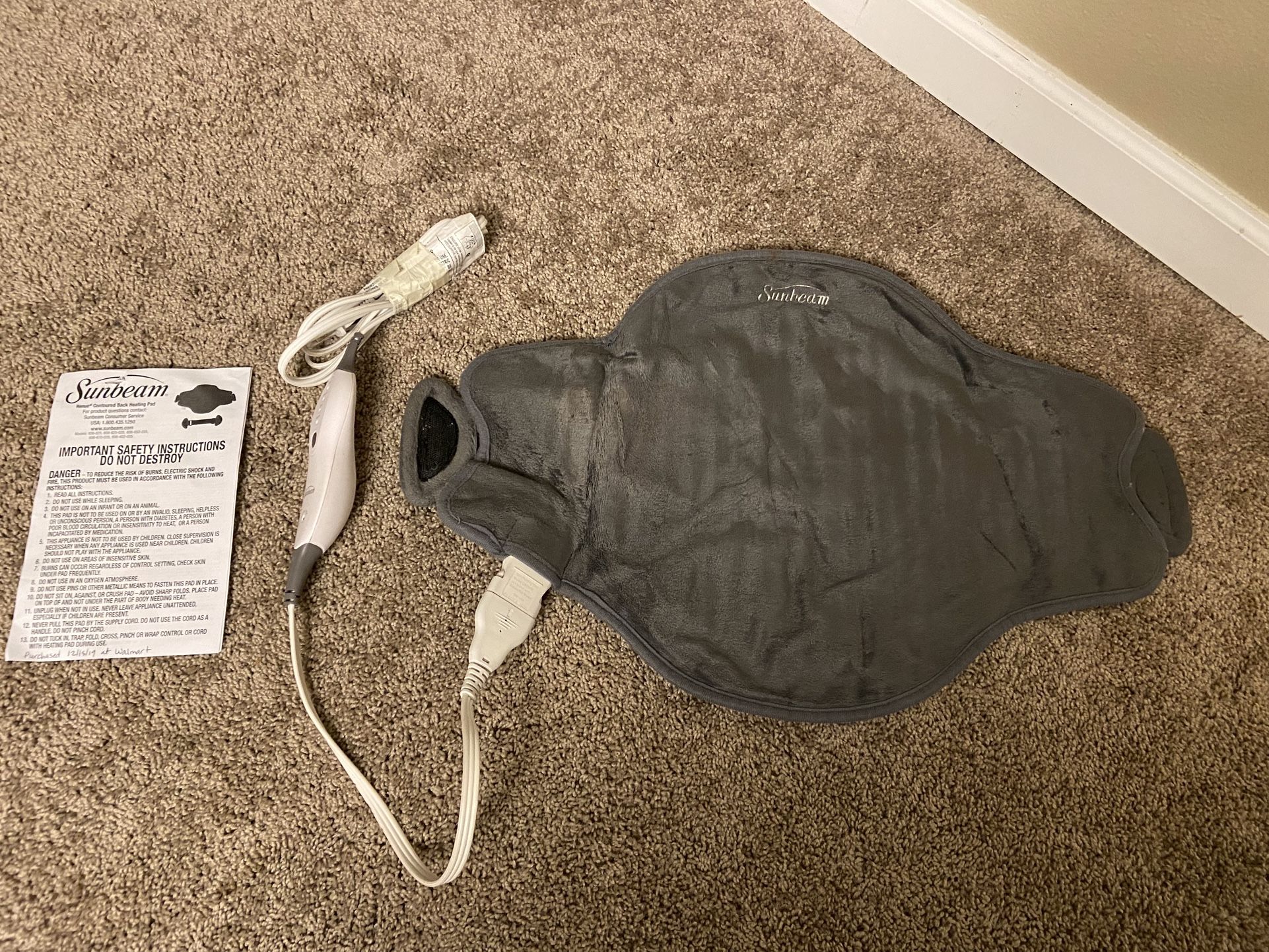 Sunbeam Renue Contoured Back Heating Pad