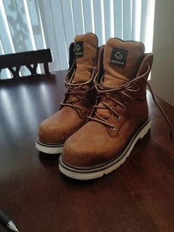 Wolverine- Revival 8" waterproof plus, composite toe, size 7 W, cashew