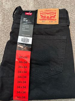 NEW Levi’s 511 Slim Black Jeans Size 34x34 - With tags