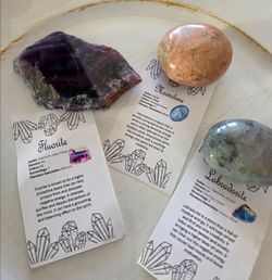 Fluorite, Moonstone & Labradorite Crystal Set – 3 Pieces