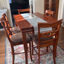 Ashley Pub Height Dining Table And 6 Chairs  With Leaf