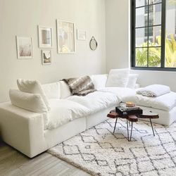 NEW White Sectional Sofa with Chaise cloud nixon dupe could couch