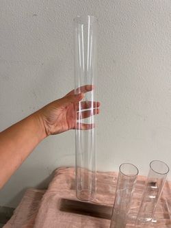Glass candle hurricane open base tube