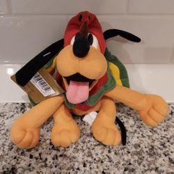 Disney Pluto Thanksgiving Turkey Bean Bag Plush - New With Tags 