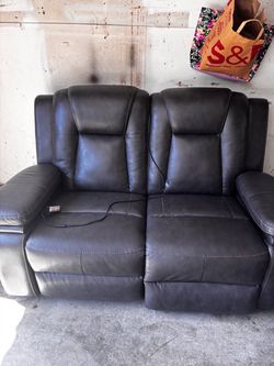 Black leather couch