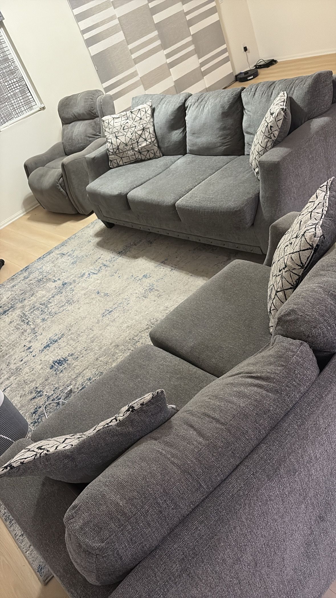 Two Couches And Recliner