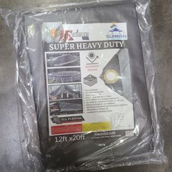 12ft × 20ft Super Heavy Duty Grey Tarp 