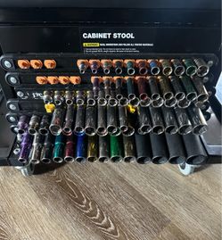 Tools Large Mixed Socket Set with Organizer Rack