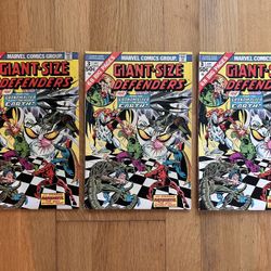 Giant Size Defenders 3 1st Korvac Marvel Comic Book Lot 1974 Bronze Age