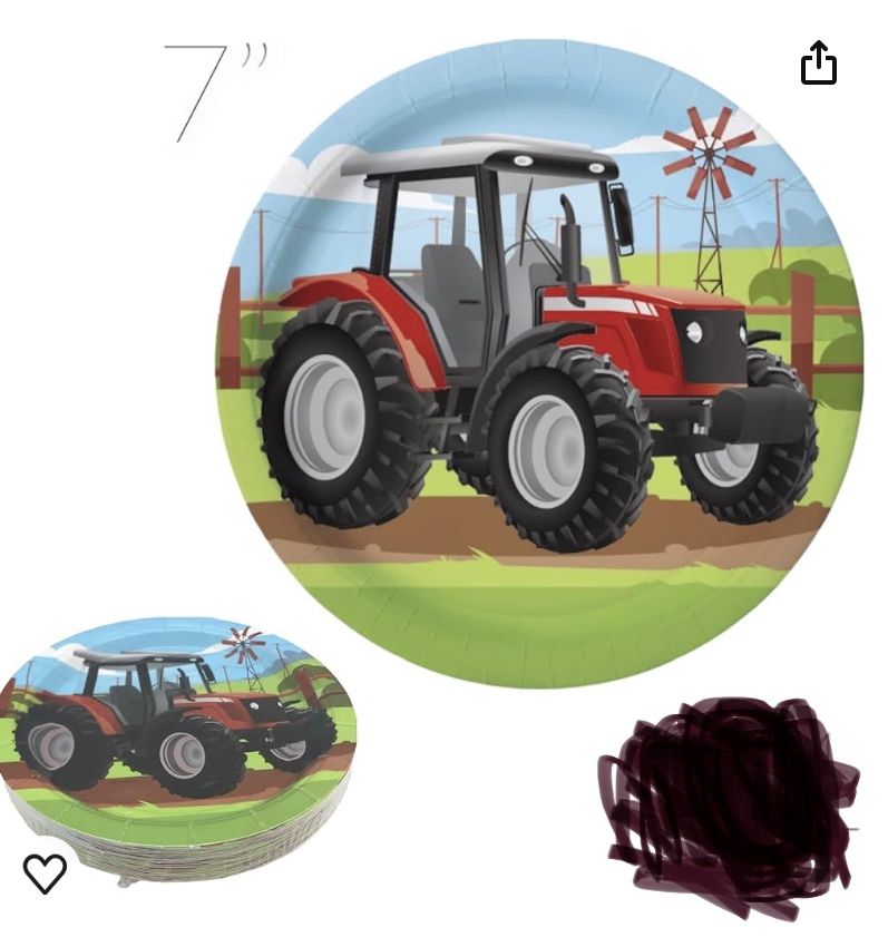 Tractor  Birthday Party  100 Pack 