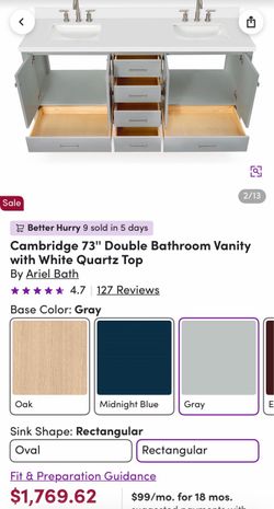 Bathroom vanity with white counter top