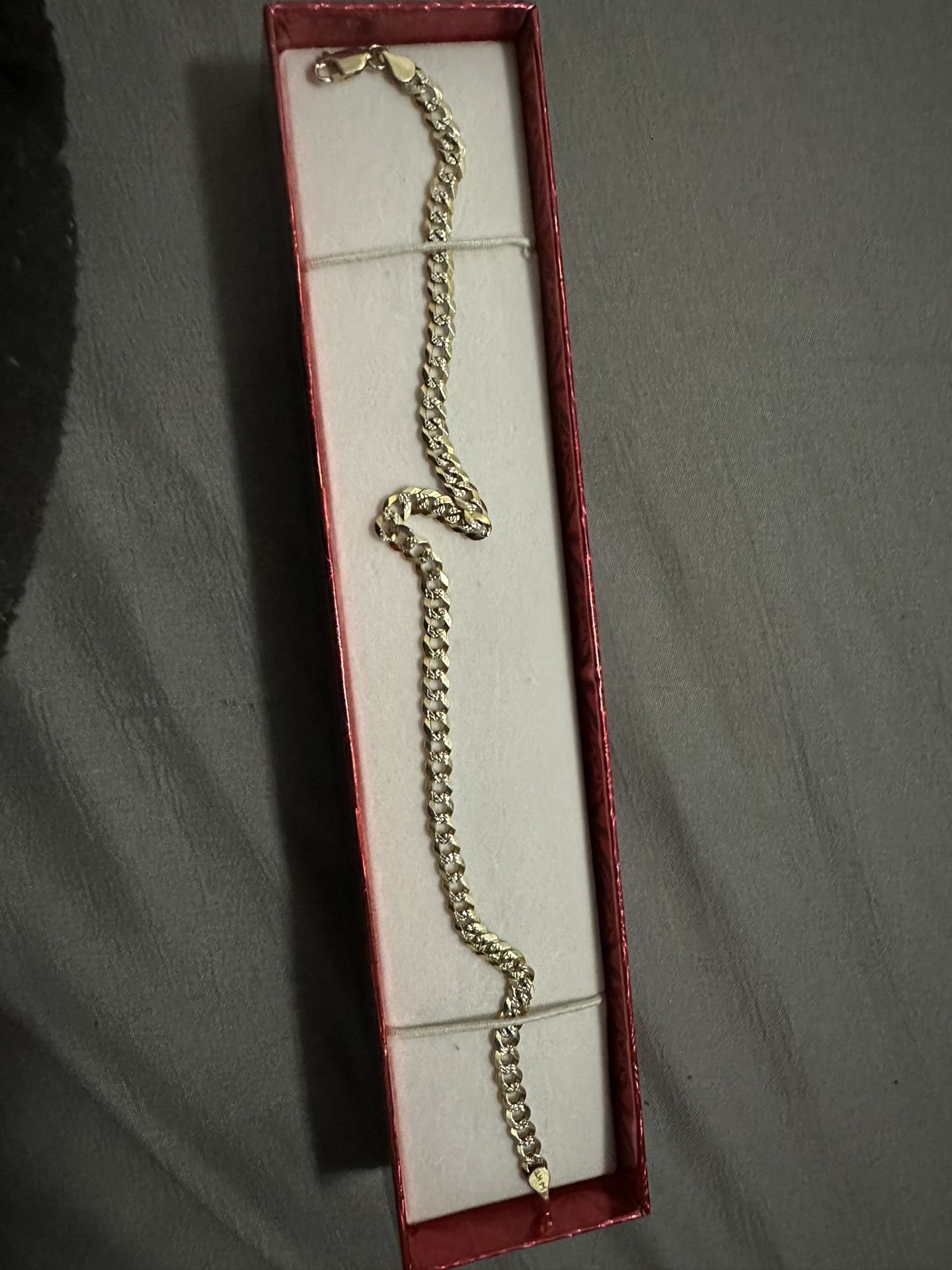 14KT 10IN 6.5G Yellow & White Gold Anklet