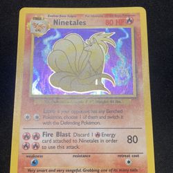Pokemon  WOTC Ninetales  12/102 Base Set Holofoil Rare Near Mint/Light Play