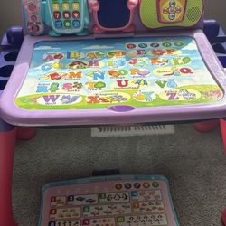 VTech Touch and Learn Activity Desk Deluxe with stool with extra activity cards
