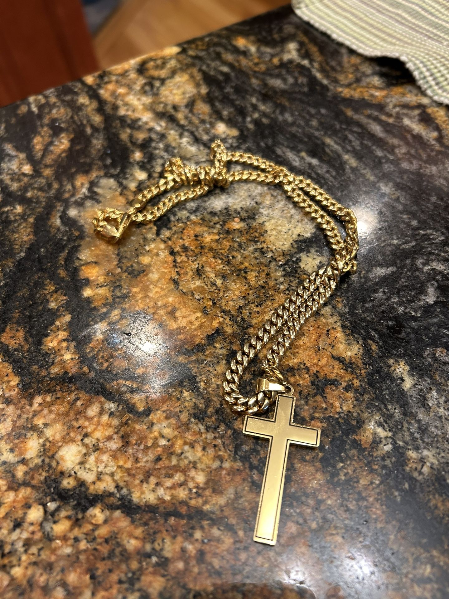 Gold Chain Cross (Coated With Gold But Is Mainly Stainless Steel)
