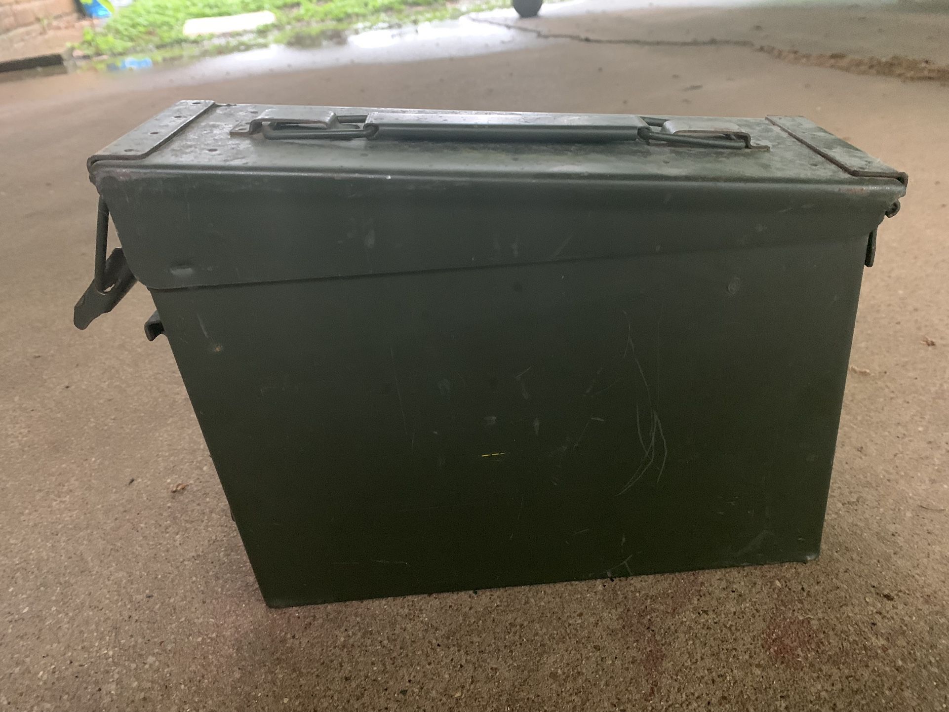 Vintage US Military Metal Ammo Empty Box 