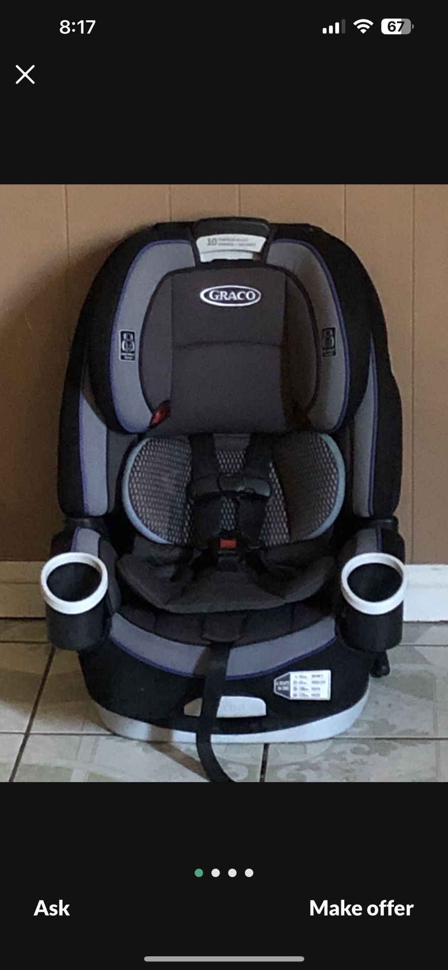 PRACTICALLY NEW GRACO 4EVER CONVERTIBLE CAR SEAT 4 IN 1