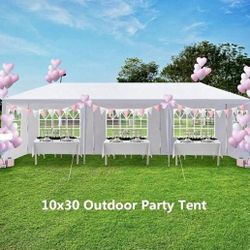 10’X30’ Outdoor Canopy Tent with Removable Sidewalls Gazebo Shelter Pavilion for Backyard BBQ Camping Picnic Parties Wedding Ceremony, Easy Assemble 