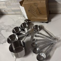13 pc stainless steel measuring cups and spoons