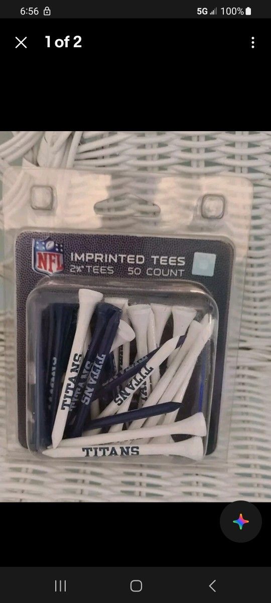 Tennessee TITANS 50 Pack Golf Tees NFL Football Golfing 2 3/4" Blue White NEW