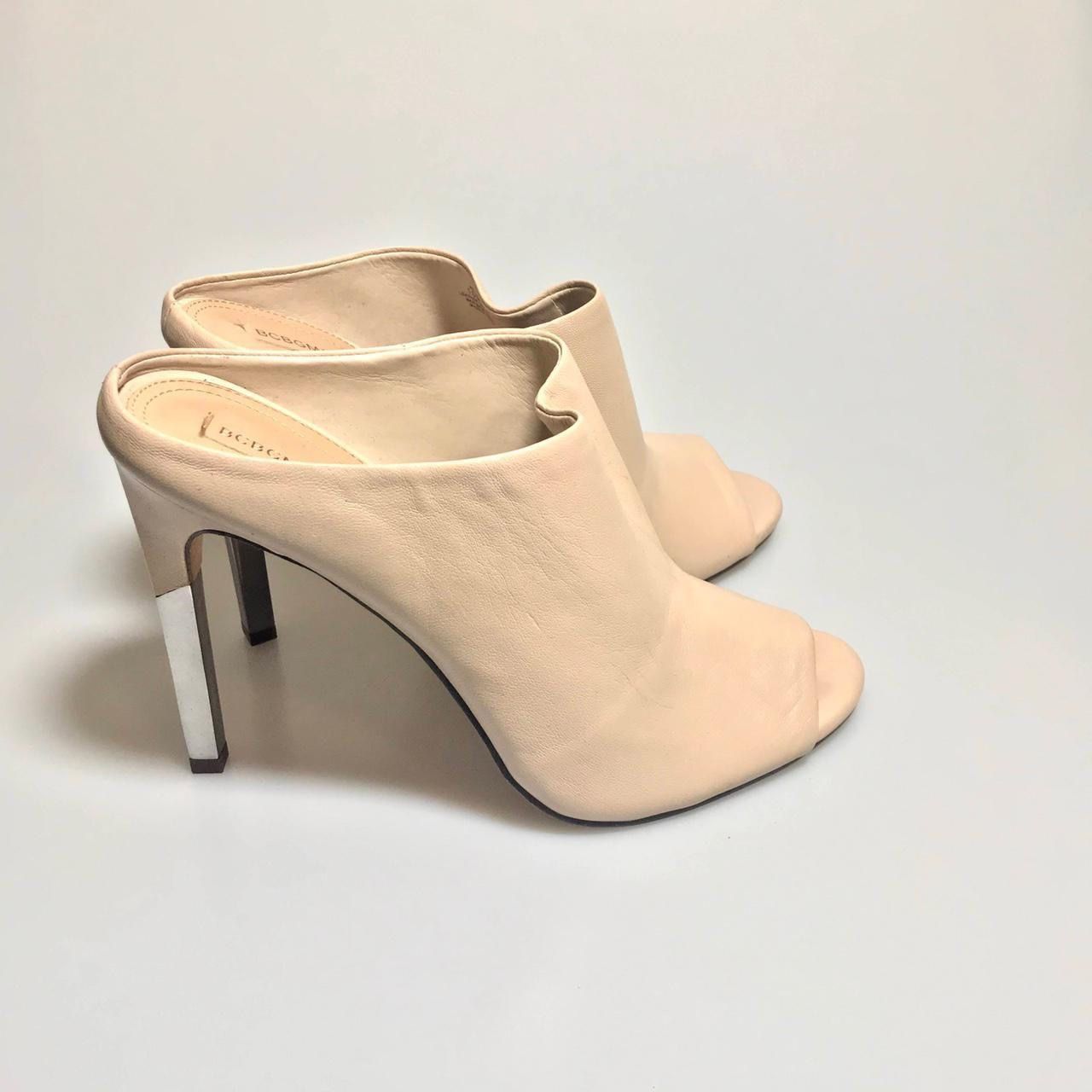 BCBG shoes 10m Beige Dena High Heel Slip on Mules Mules Leather