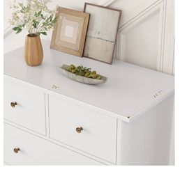 HOUSUIT White Dresser with 5 Drawers, Tall Chest of Drawers, 5 Drawer Dresser with Deep Space, Wood Storage Cabinet for Living Room, Hallway, Office, 