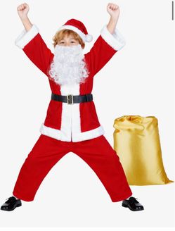 NEW Kids Santa Costume Set Size Large