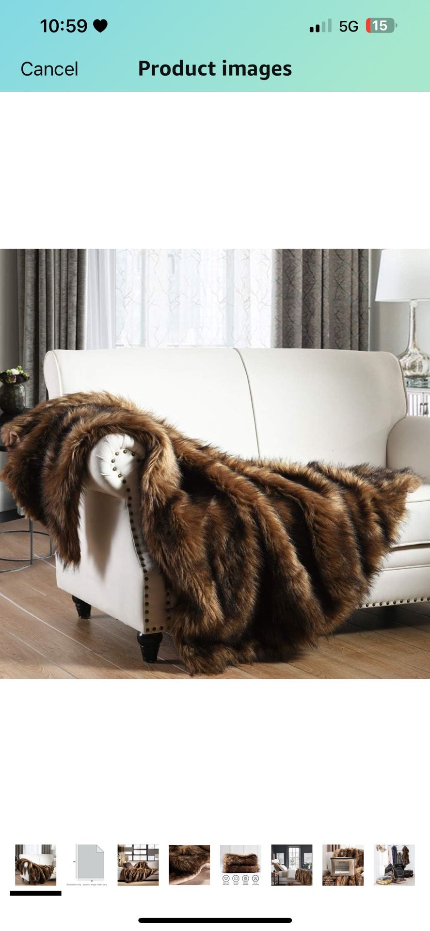 HOMFINE Luxury Faux Fur Blanket -super Thick