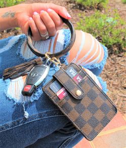 Keychain Wallet, Wristlet, Bangle, Bracelet, ID Card Holder, Purse, Key Chain, Gift For Her