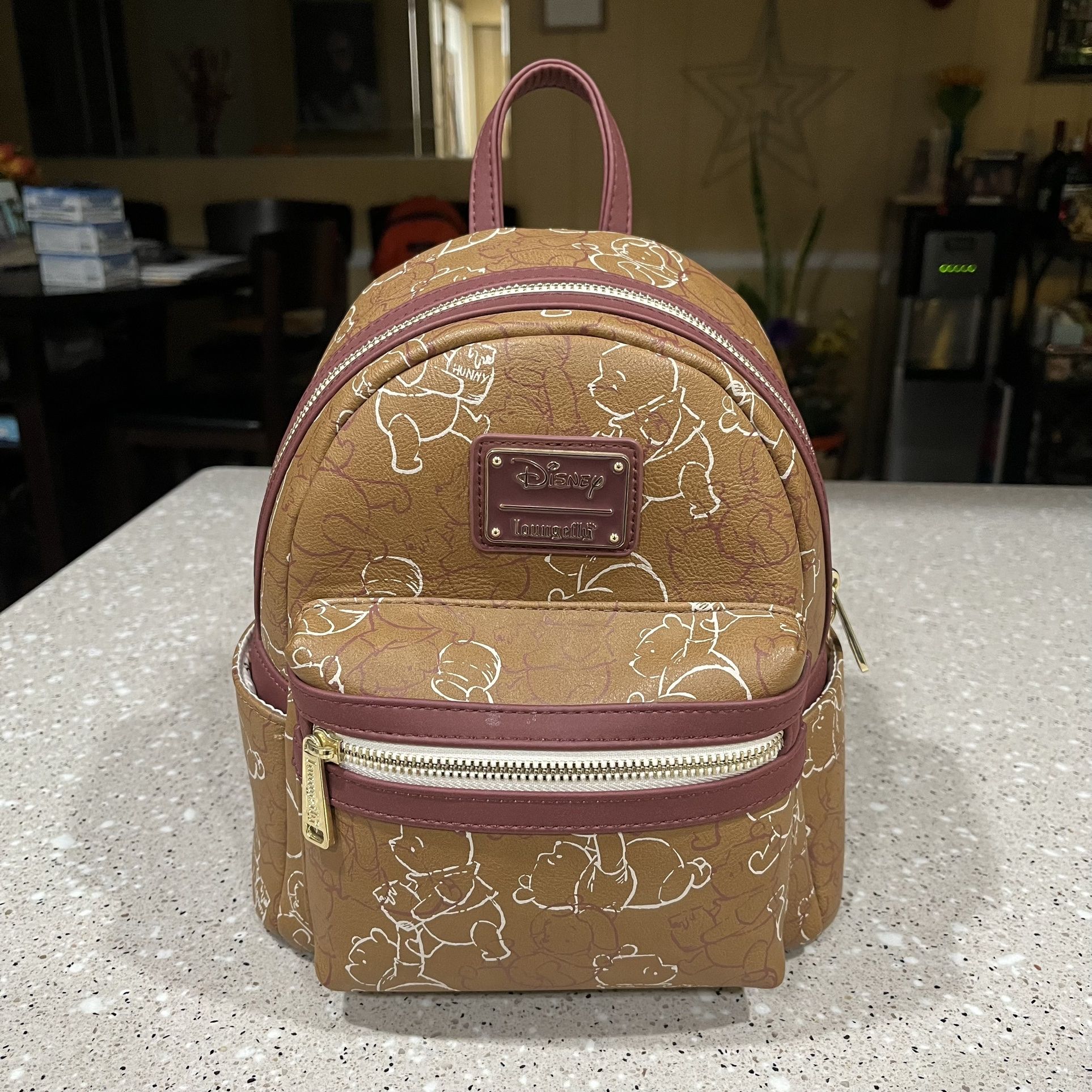 disney winnie the pooh line art mini backpack Loungefly - Disney - Winnie The Pooh Line Art - Mini Backpack - BoxLunch  Exclusive - Brown / Burgandy for Sale in Garden Grove, CA