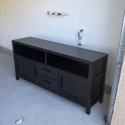 Black Modern TV Stand + 6 Drawer Dresser Set