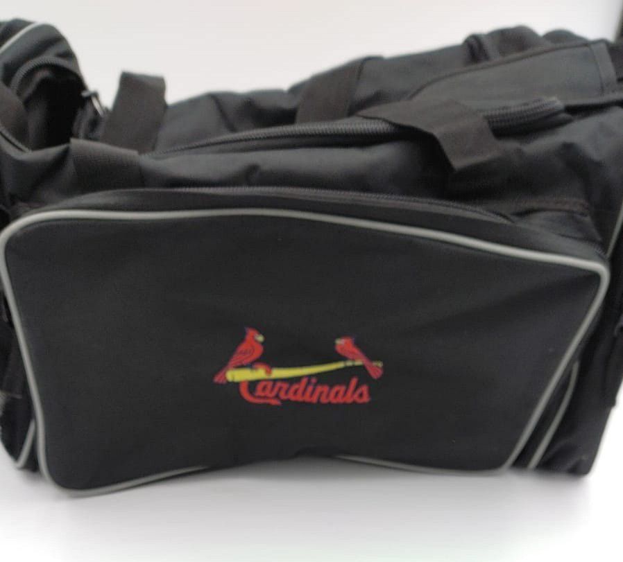 St Louis Cardinals Black Canvas Travel Duffle Bag MLB Insiders Club Life