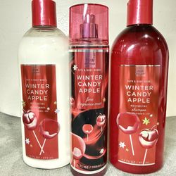 bath and body works set Winter Candy Apple set of 3 