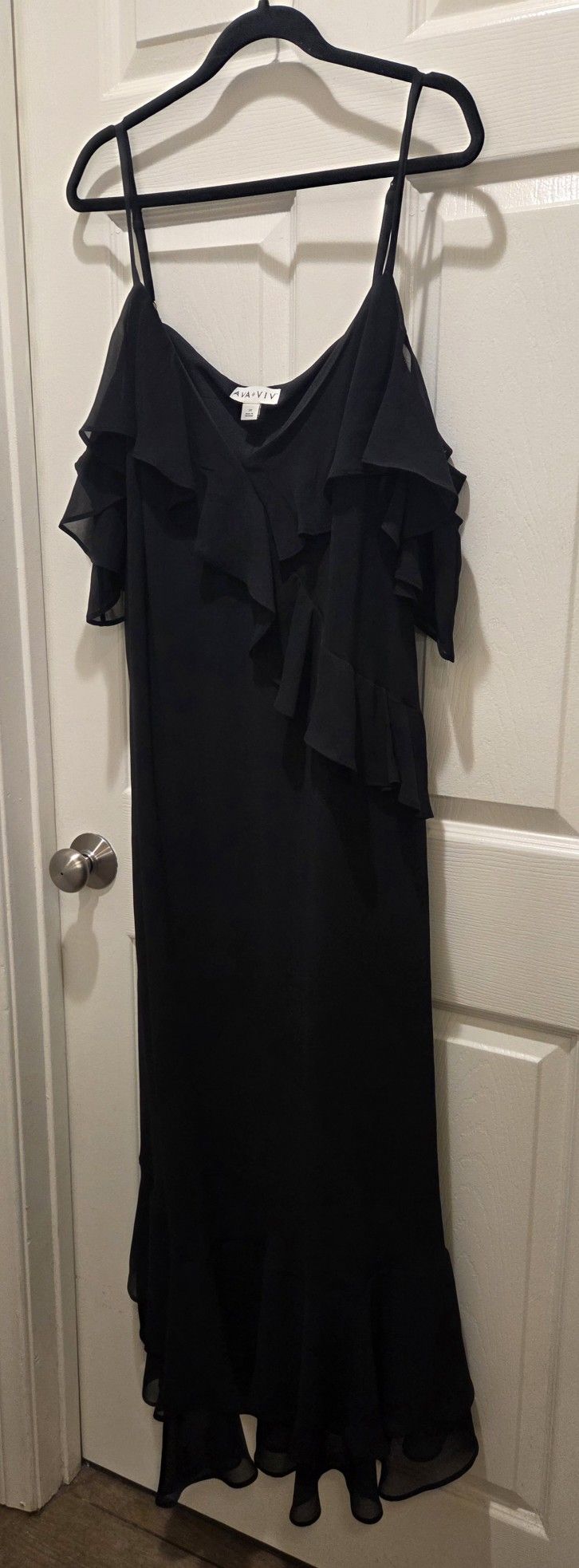 Target Ava & Viv Black layered maxi dress 2X