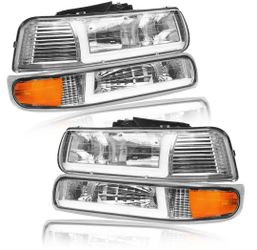 99-02 Chevy Silverado 00-06 Chevy Tahoe Suburban Headlights L Shape Led