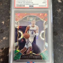2020 PANINI SELECT TYRESE HALIBURTON RED/WHITE/GREEN https://offerup.com/redirect/?o=Q1JLRC5JQ0U= PSA 9