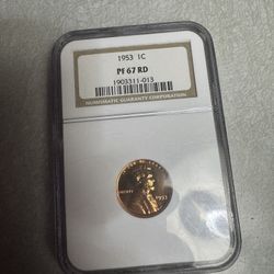 1953 1C PF67. Free Shipping! Red Red Rare!