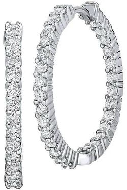Roberto coin 18K White Gold & 1.7 TCW Diamond Inside-Out Hoop Earrings/25MM